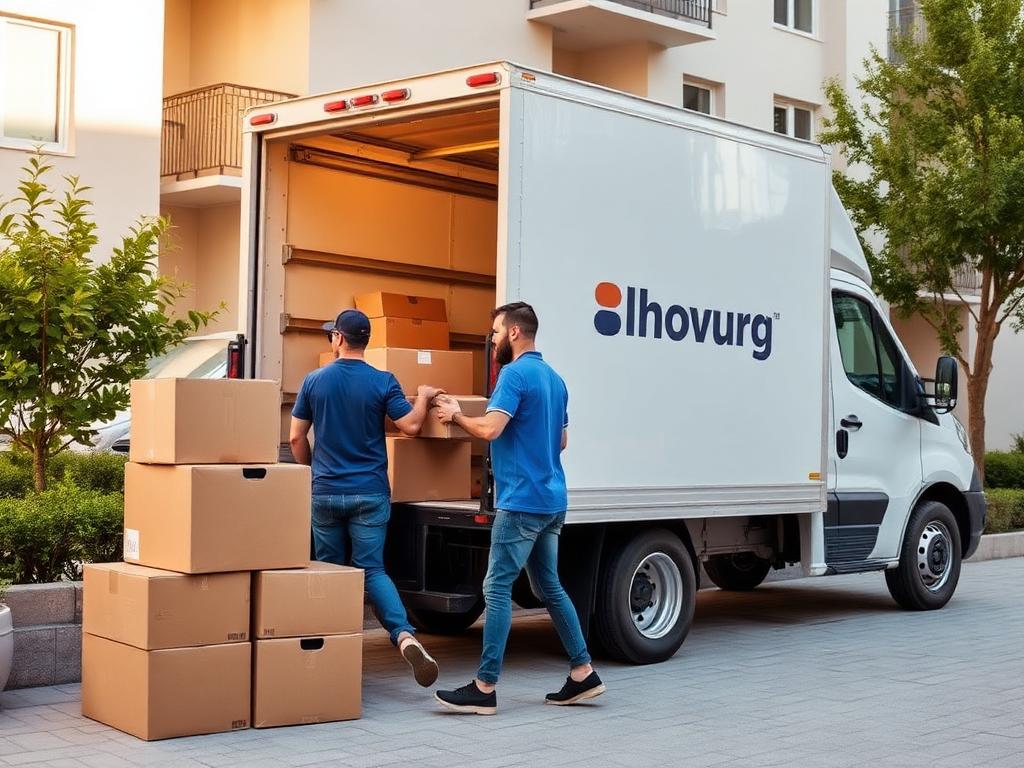 Loading sealed boxes into a moving truck